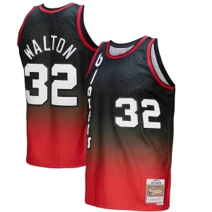 Bellissimo Cool Bill Walton Portland Trail Blazers 1976/77 Hardwood Classics Fadeaway Swingman Player Jersey Red/Black per i devoti sostenitori