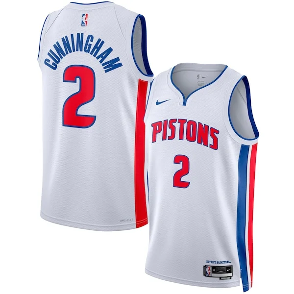 Cool Moderno Eccezionale Cade Cunningham Detroit Pistons Nike Unisex Swingman Jersey Association Edition White/Blue per i devoti sostenitori