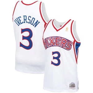 Gorgeous Raffinato Fantastico Allen Iverson Philadelphia 76ers 1996/97 Hardwood Classics Swingman Jersey White/Red/Royal/Black per i devoti sostenitori