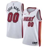 Duraturo Miami Heat Nike Unisex Swingman Custom Jersey White Association Edition per i devoti sostenitori