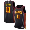 Delizioso Trae Young Atlanta Hawks Jordan Brand Unisex Swingman Jersey Statement Edition Black per i devoti sostenitori