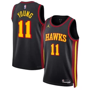 Delizioso Trae Young Atlanta Hawks Jordan Brand Unisex Swingman Jersey Statement Edition Black per i devoti sostenitori