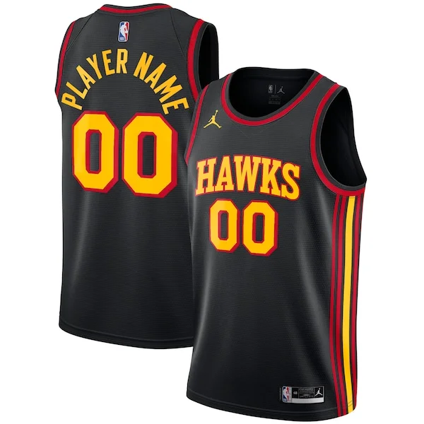 Attraente Fantastico Atlanta Hawks Jordan Brand Swingman Custom Jersey Statement Edition Black per i devoti sostenitori