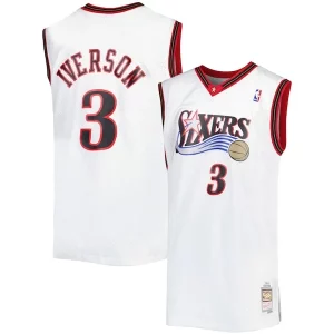Incantevole Elegante Gorgeous Allen Iverson Philadelphia 76ers Big & Tall Hardwood Classics 1996/97 Swingman Jersey White/Black/Red/Royal per i devoti sostenitori