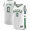 Splendido Damian Lillard Milwaukee Bucks Youth Fast Break Player Jersey Association Edition White per i devoti sostenitori