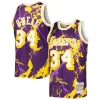 Attraente Accattivante Classico Shaquille O'Neal Los Angeles Lakers 1996/97 Hardwood Classics Marble Swingman Jersey Purple per i devoti sostenitori