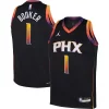 Accattivante Devin Booker Phoenix Suns Jordan Brand Youth Swingman Jersey Statement Edition Black per i devoti sostenitori