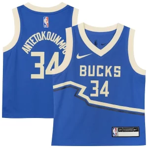 Pratico Sofisticato Attraente Giannis Antetokounmpo Milwaukee Bucks Nike Toddler 2024/25 Swingman Player Jersey City Edition Royal per i devoti sostenitori