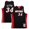 Delizioso Ray Allen Miami Heat Hardwood Classics Swingman Jersey Black per i devoti sostenitori