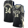 Lussuoso Giannis Antetokounmpo Milwaukee Bucks Jordan Brand Unisex Swingman Jersey Statement Edition Black per i devoti sostenitori