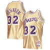 Meraviglioso Magic Johnson Los Angeles Lakers 75th Anniversary 1984/85 Hardwood Classics Swingman Jersey Gold per i devoti sostenitori