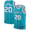 Resistente Gordon Hayward Charlotte Hornets Jordan Brand Unisex Swingman Jersey Icon Edition Teal per i devoti sostenitori