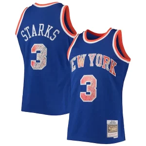 Versatile Comodo Incantevole John Starks New York Knicks 1991/92 Hardwood Classics NBA 75th Anniversary Diamond Swingman Jersey Blue per i devoti sostenitori
