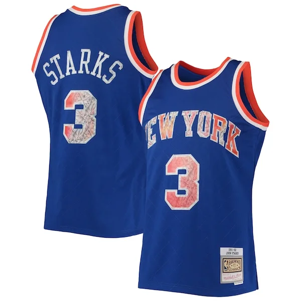 Versatile Comodo Incantevole John Starks New York Knicks 1991/92 Hardwood Classics NBA 75th Anniversary Diamond Swingman Jersey Blue per i devoti sostenitori