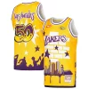 Delizioso Sofisticato Los Angeles Lakers x Tats Cru Hardwood Classics Fashion Jersey Gold per i devoti sostenitori