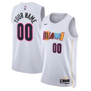Prestigioso Miami Heat Nike Unisex 2022/23 Swingman Custom Jersey City Edition White per i devoti sostenitori