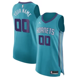 Gorgeous Charlotte Hornets Jordan Brand Authentic Custom Jersey Teal Icon Edition per i devoti sostenitori
