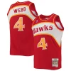 Elegante Attraente Spud Webb Atlanta Hawks Hardwood Classics Swingman Jersey Red per i devoti sostenitori