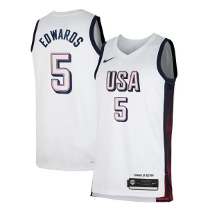 Duraturo Delizioso Fantastico Anthony Edwards Unisex Nike Men's USA Basketball 2024 Swingman Player Jersey White per i devoti sostenitori