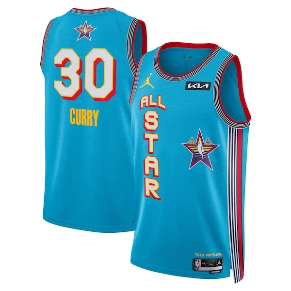 Fascinante Comodo Raffinato Stephen Curry Jordan Brand Unisex 2025 NBA All Star Game Swingman Player Jersey Light Blue per i devoti sostenitori