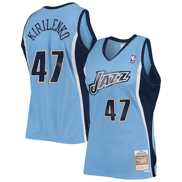 Trendy Andrei Kirilenko Utah Jazz 2009/10 Hardwood Classics Swingman Jersey Powder Blue per i devoti sostenitori
