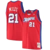 Resistente Darius Miles LA Clippers Hardwood Classics Swingman Jersey Red per i devoti sostenitori