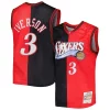 Prestigioso Allen Iverson Philadelphia 76ers Hardwood Classics 2000/01 Split Swingman Jersey Black/Red per i devoti sostenitori