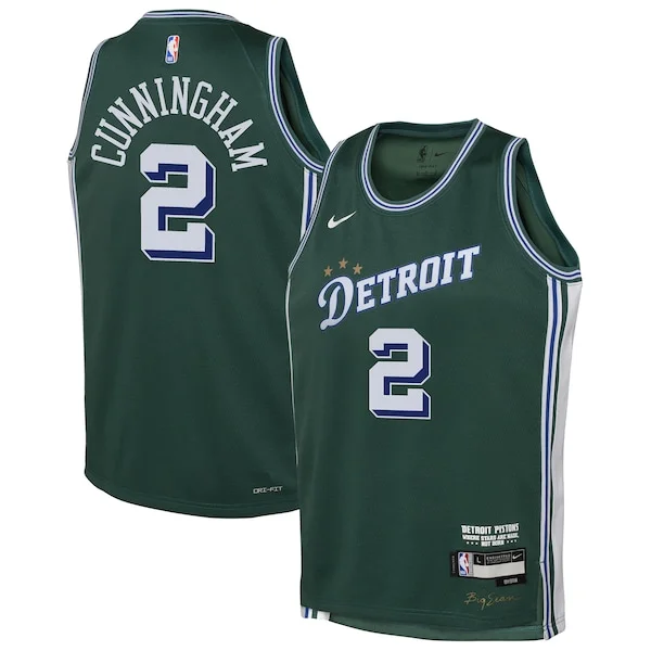 Gorgeous Cade Cunningham Detroit Pistons Nike Youth 2022/23 Swingman Jersey City Edition Green per i devoti sostenitori