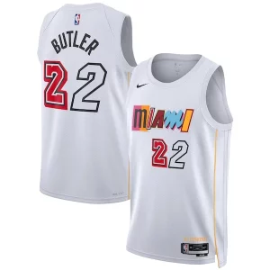 Duraturo Versatile Jimmy Butler Miami Heat Nike Unisex 2022/23 Swingman Jersey City Edition White per i devoti sostenitori