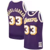 Resistente Stupendo Elegante Kareem Abdul Jabbar Los Angeles Lakers Hardwood Classics Swingman Jersey Purple/Gold per i devoti sostenitori