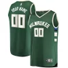 Resistente Elegante Splendido Milwaukee Bucks Youth Fast Break Custom Replica Jersey Hunter Green Icon Edition per i devoti sostenitori