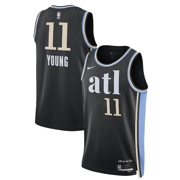 Carino Duraturo Accattivante Trae Young Atlanta Hawks Nike Unisex 2023/24 Swingman Jersey Black City Edition per i devoti sostenitori