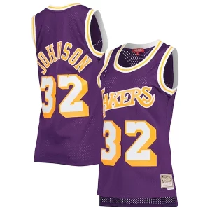 Fantastico Fascinante Splendido Magic Johnson Los Angeles Lakers Women's Hardwood Classics 1984/85 Swingman Jersey Purple per i devoti sostenitori
