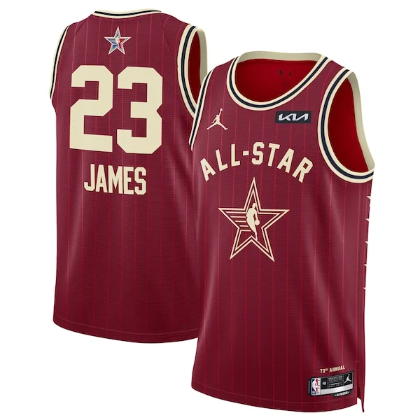 Bellissimo Robusto LeBron James Jordan Brand Unisex 2024 NBA All Star Game Swingman Jersey Crimson per i devoti sostenitori