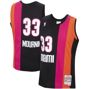 Resistente Classico Gorgeous Alonzo Mourning Miami Heat 2005/2006 Hardwood Classics Swingman Jersey Black per i devoti sostenitori