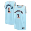 Robusto Prestigioso Duraturo Victor Wembanyama San Antonio Spurs 2024/25 Fast Break Player Jersey City Edition Light Blue per i devoti sostenitori