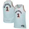 Robusto Victor Wembanyama San Antonio Spurs Nike Youth 2024/25 Swingman Player Jersey City Edition Light Blue per i devoti sostenitori