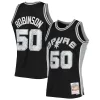 Elegante David Robinson San Antonio Spurs 1998/99 Hardwood Classics NBA 75th Anniversary Diamond Swingman Jersey Black per i devoti sostenitori