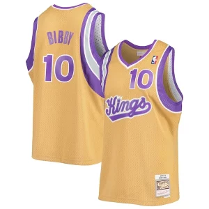 Trendy Delizioso Mike Bibby Sacramento Kings 2005/06 Hardwood Classics Swingman Jersey Gold per i devoti sostenitori