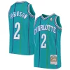 Bellissimo Elegante Prestigioso Larry Johnson Charlotte Hornets Youth 1992/93 Hardwood Classics Swingman Jersey Teal per i devoti sostenitori
