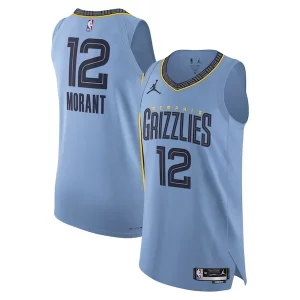 Sofisticato Fascinante Ja Morant Memphis Grizzlies Jordan Brand Authentic Player Jersey Statement Edition Light Blue per i devoti sostenitori
