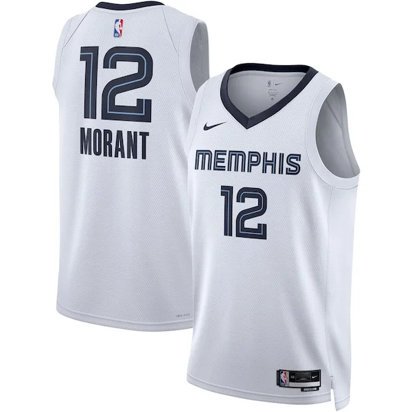 Resistente Prestigioso Ja Morant Memphis Grizzlies Nike Unisex Swingman Jersey Association Edition White/Navy per i devoti sostenitori