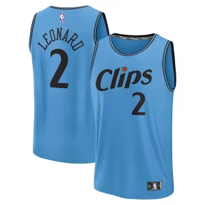 Robusto Classico Versatile Kawhi Leonard LA Clippers 2024/25 Fast Break Player Jersey City Edition Light Blue per i devoti sostenitori