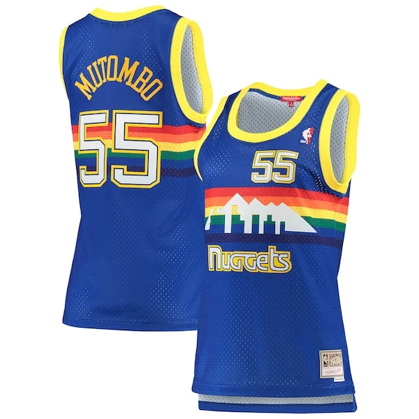 Prestigioso Trendy Dikembe Mutombo Denver Nuggets Women's 1991/92 Hardwood Classics Swingman Jersey Royal per i devoti sostenitori