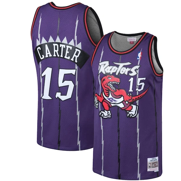 Elegante Prestigioso Vince Carter Toronto Raptors 1998/99 Hardwood Classics Swingman Jersey Purple/White per i devoti sostenitori