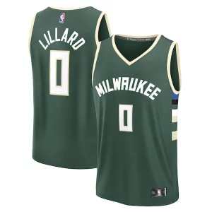 Moderno Classico Ottimo Damian Lillard Milwaukee Bucks Youth Fast Break Replica Player Jersey Icon Edition Hunter Green per i devoti sostenitori