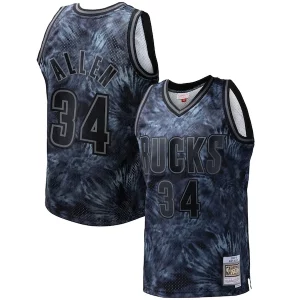 Raffinato Trendy Ray Allen Milwaukee Bucks Hardwood Classics 1996/97 Tie Dye Swingman Jersey Black per i devoti sostenitori