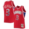 Versatile Resistente Allen Iverson Philadelphia 76ers 1996/97 Hardwood Classics NBA 75th Anniversary Diamond Swingman Jersey Red per i devoti sostenitori