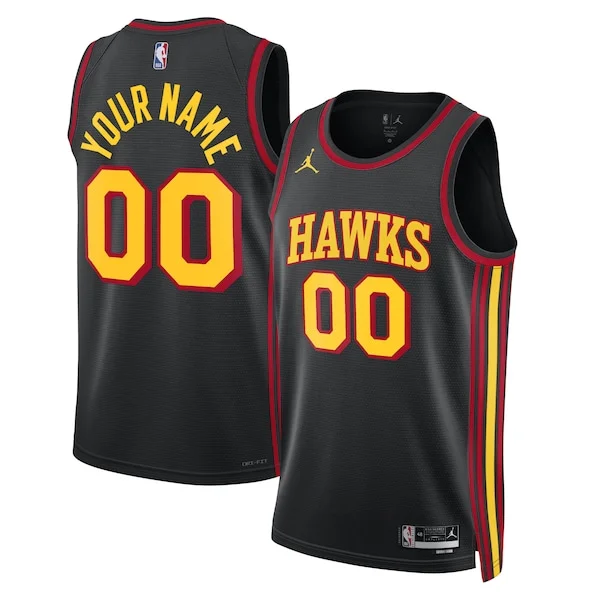 Prestigioso Atlanta Hawks Jordan Brand Unisex 2022/23 Swingman Custom Jersey Statement Edition Black per i devoti sostenitori