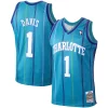 Attraente Baron Davis Charlotte Hornets 1999/00 Hardwood Classics Swingman Jersey Teal per i devoti sostenitori